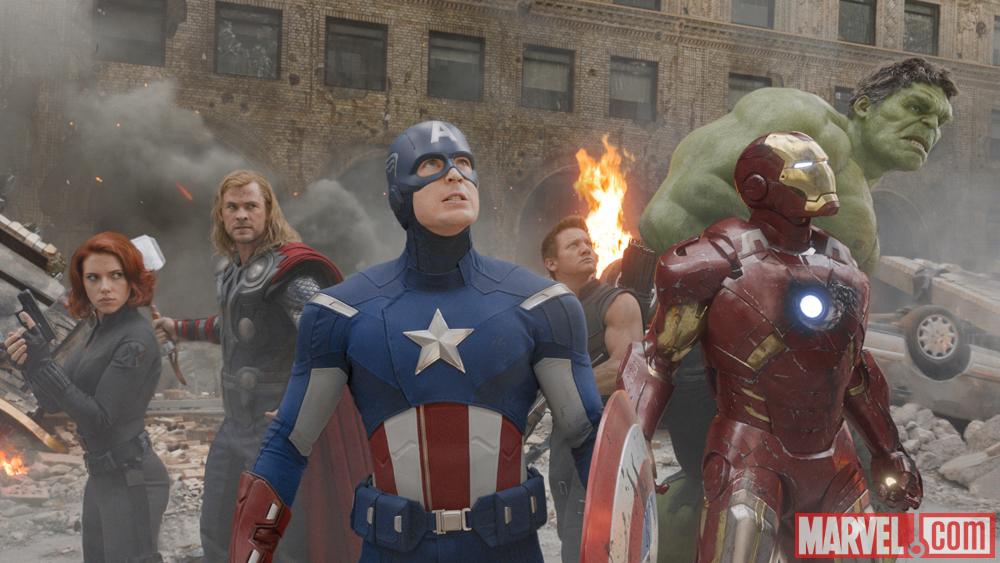 Black Widow, Thor, Captain America, Hawkeye, Iron Man and Hulk in 'Marvel's The Avengers'
