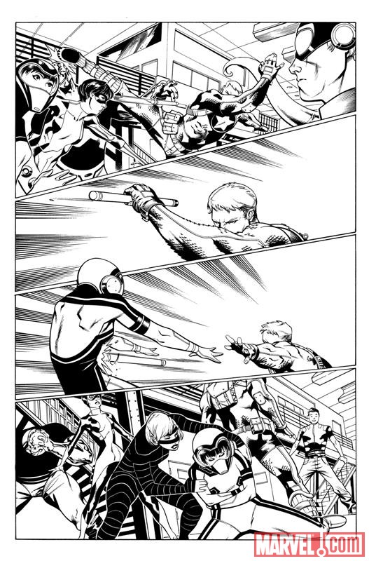 AVENGERS ACADEMY #5 black and white preview art by Jorge Molina 2