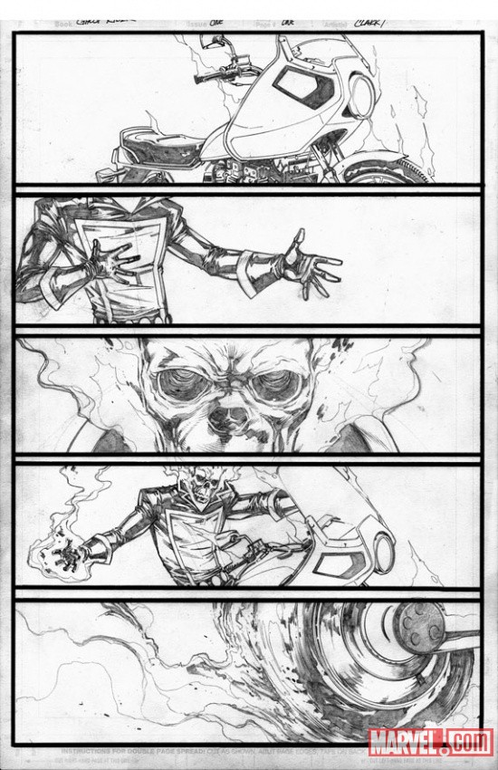 Ghost Rider (2011) #1 pencils by Matthew Clark