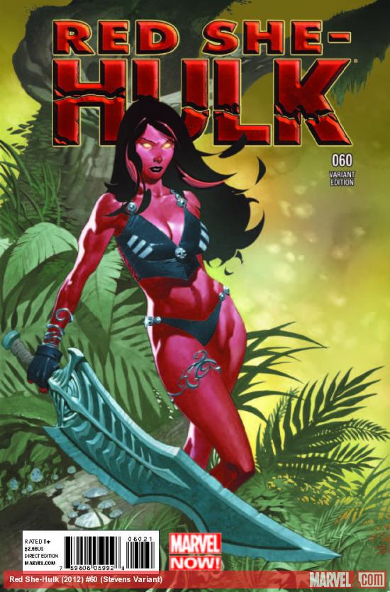 RED SHE-HULK 60 STEVENS VARIANT (NOW, 1 FOR 50)