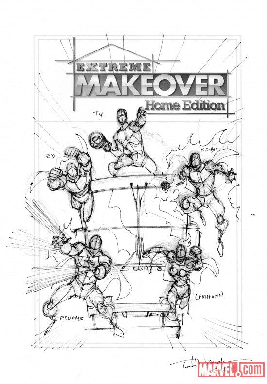 Extreme Makeover: Home Edition art created by Marvel Custom Solutions, Todd Nauck and John Rauch