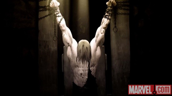 Thor in chains in Thor & Loki: Blood Brothers