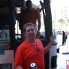 The teams get off the bus