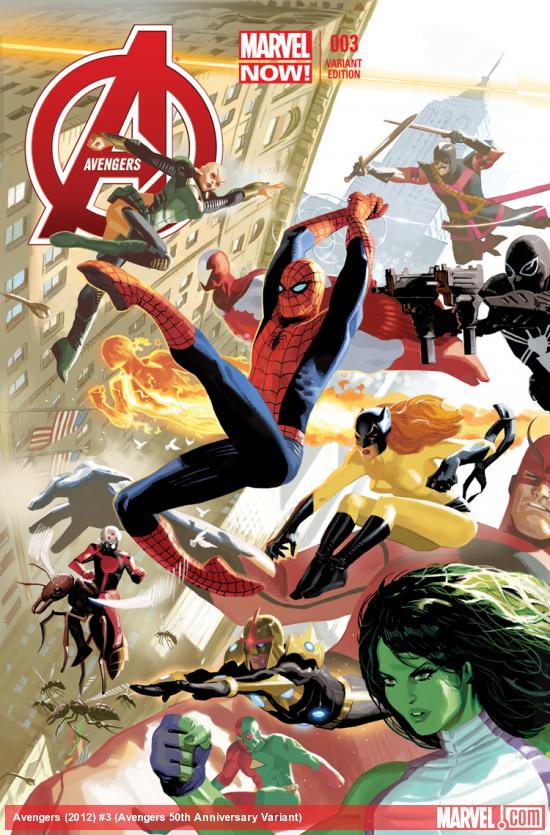 cover from Avengers (2012) #3 (AVENGERS 50TH ANNIVERSARY VARIANT)