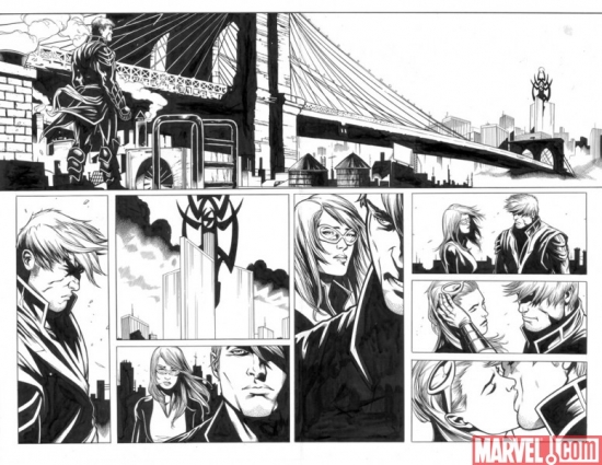 DARK REIGN: THE LIST - AVENGERS black and white preview art by Marko Djurdjevic