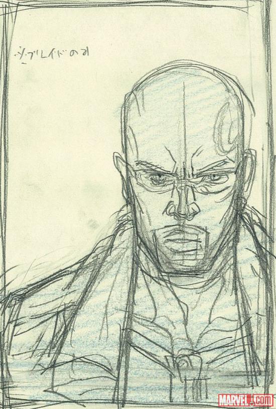 Pencil art of the Blade anime DVD cover