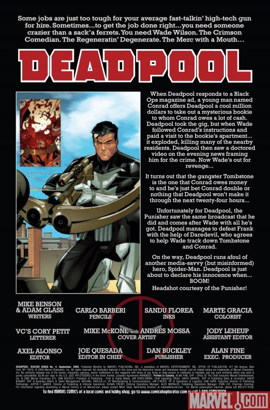 DEADPOOL: SUICIDE KINGS #4, intro page