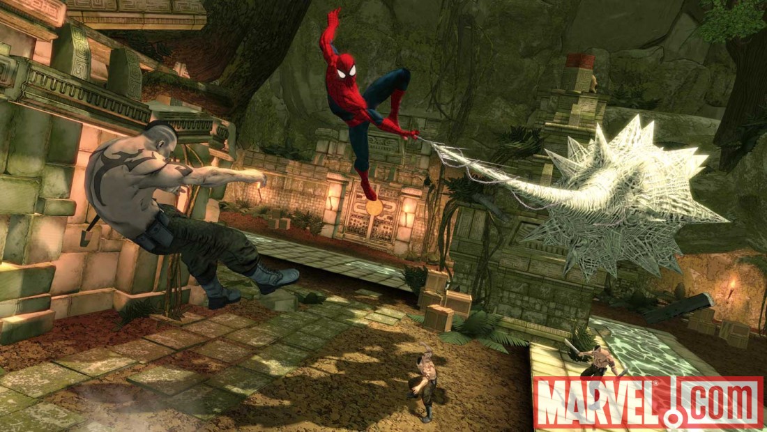 A screenshot of Amazing Spider-Man from Spider-Man: Shattered Dimensions