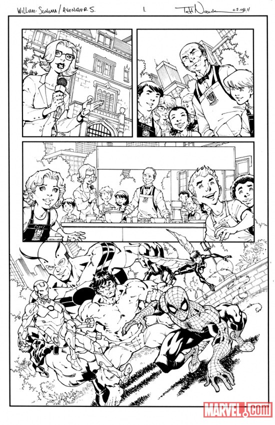 Spider-Man and the Avengers #1 preview inks