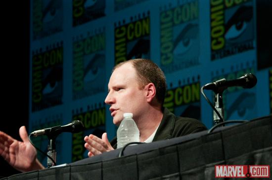 Studios President Kevin Feige at Marvel Studios' Hall H presentation at SDCC 2012