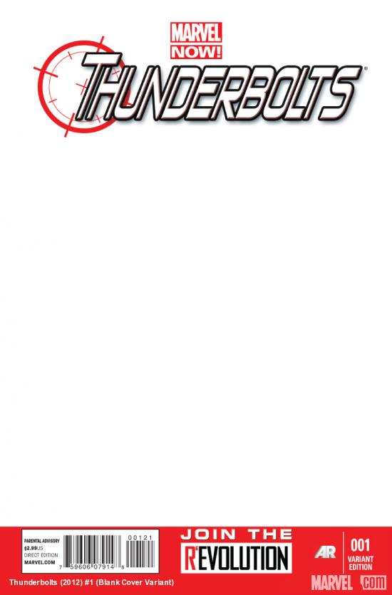 cover from Thunderbolts (2012) #1 (BLANK COVER VARIANT)