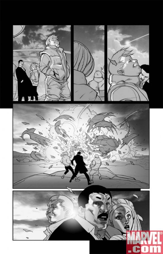 ULTIMATE IRON MAN II #5 black and white preview art