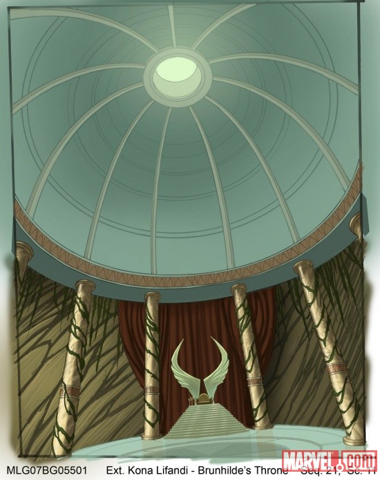Background art of Kona Lifandi from Thor: Tales of Asgard