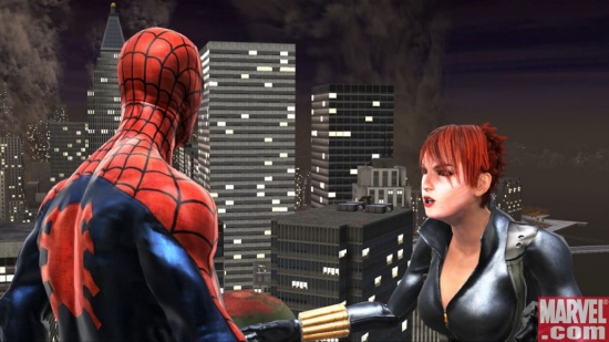 The Black Widow talks with Spider-Man