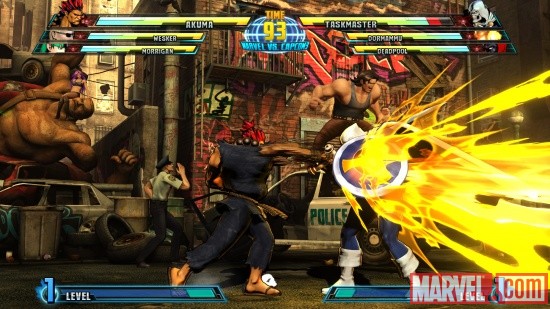 Marvel vs. Capcom 3 screenshot: Akuma vs. Taskmaster