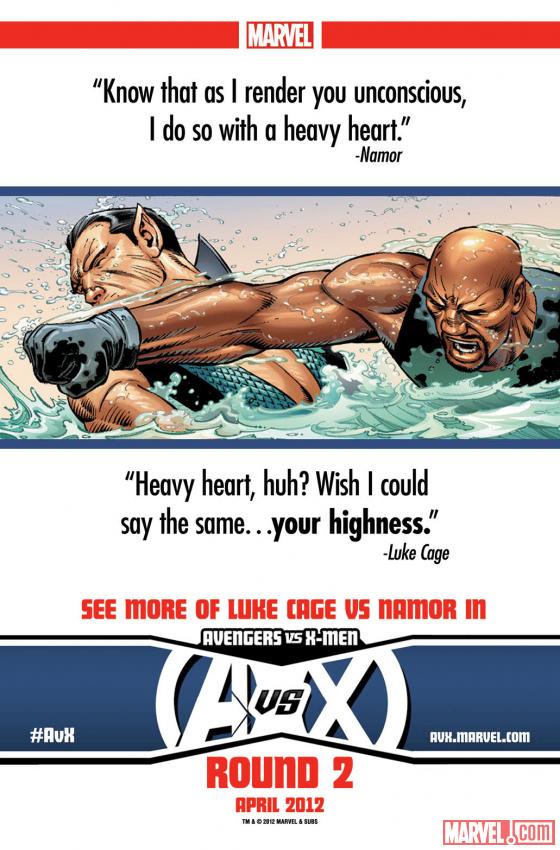 Avengers Vs. X-Men: Namor Vs. Luke Cage teaser by John Romita Jr.