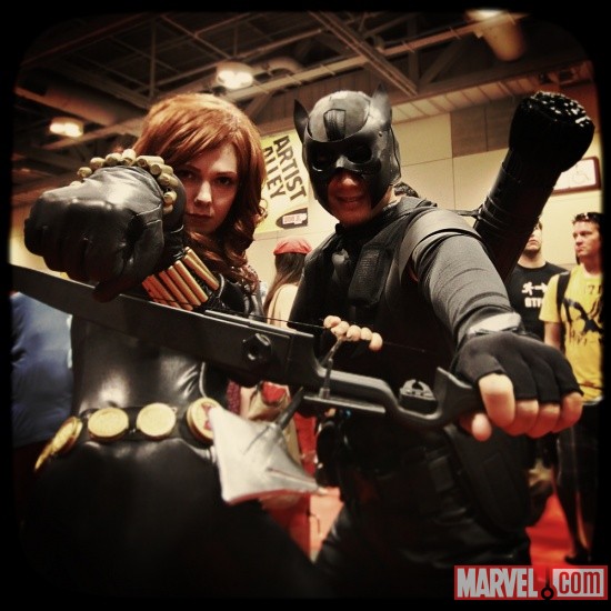 FanExpo 2011: Black Cat and Dark Hawkeye Cosplayers