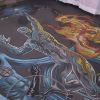 Fantasitc Four giant chalk drawing