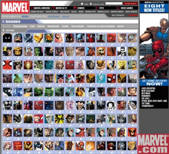 Marvel.com User Avatar Gallery