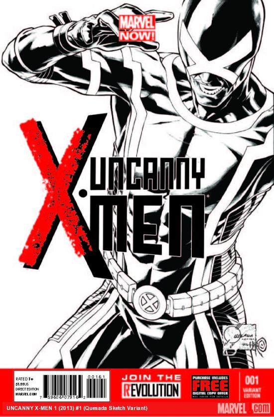 UNCANNY X-MEN 1 QUESADA SKETCH VARIANT (NOW, 1 FOR 150, WITH DIGITAL CODE)