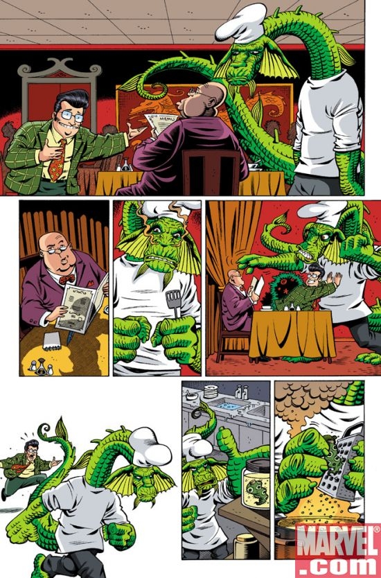 FIN FANG FOUR #1 preview art by Roger Langridge
