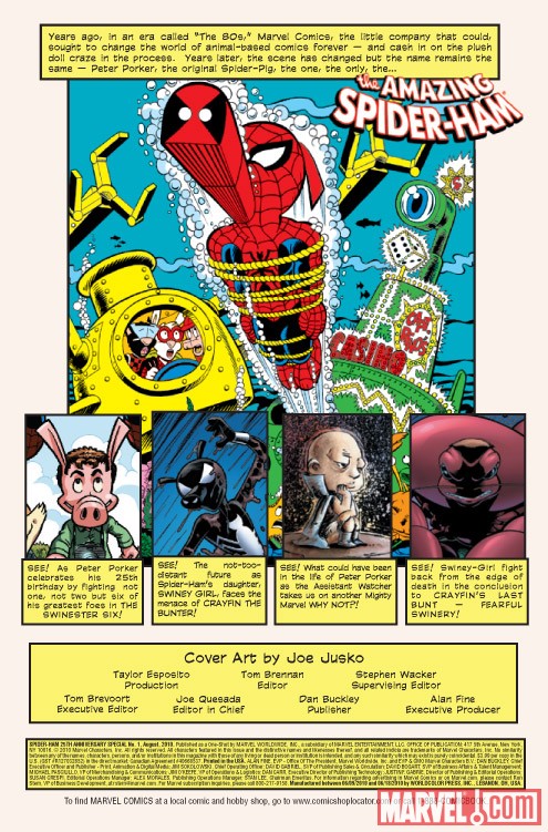 SPIDER-HAM 25TH ANNIVERSARY SPECIAL #1 recap page