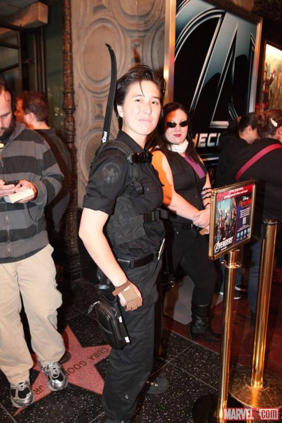 Hawkeye cosplayer at El Capitan Theatre's midnight screening of Marvel's The Avengers