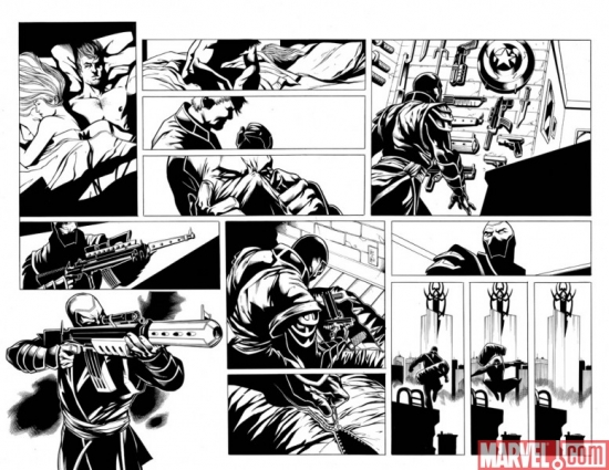 DARK REIGN: THE LIST - AVENGERS black and white preview art by Marko Djurdjevic