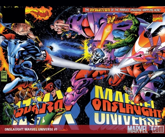 Onslaught: Marvel Universe #1 cover by Adam Kubert