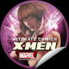 Ultimate Comics X-Men #7 sticker featuring Scarlet Witch