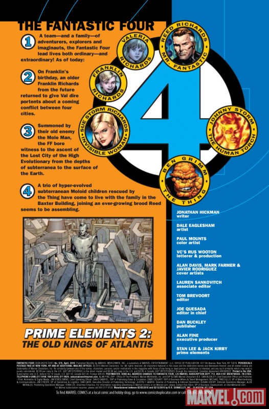 FANTASTIC FOUR #576 Recap Page