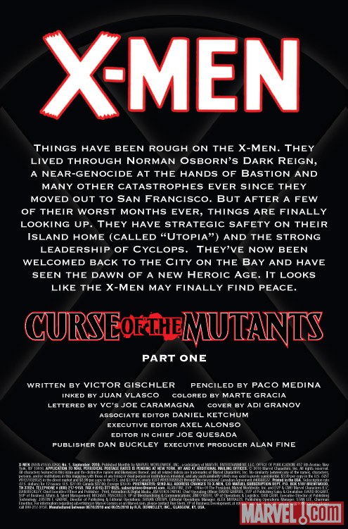 X-MEN #1 recap page