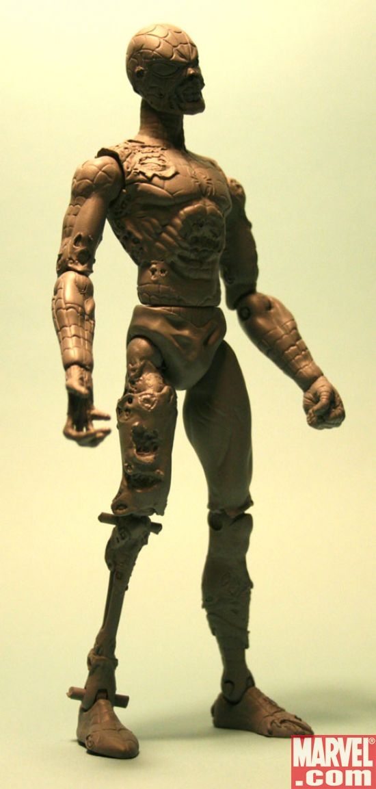 DST Marvel Zombies Spider-Man sculpt (side).