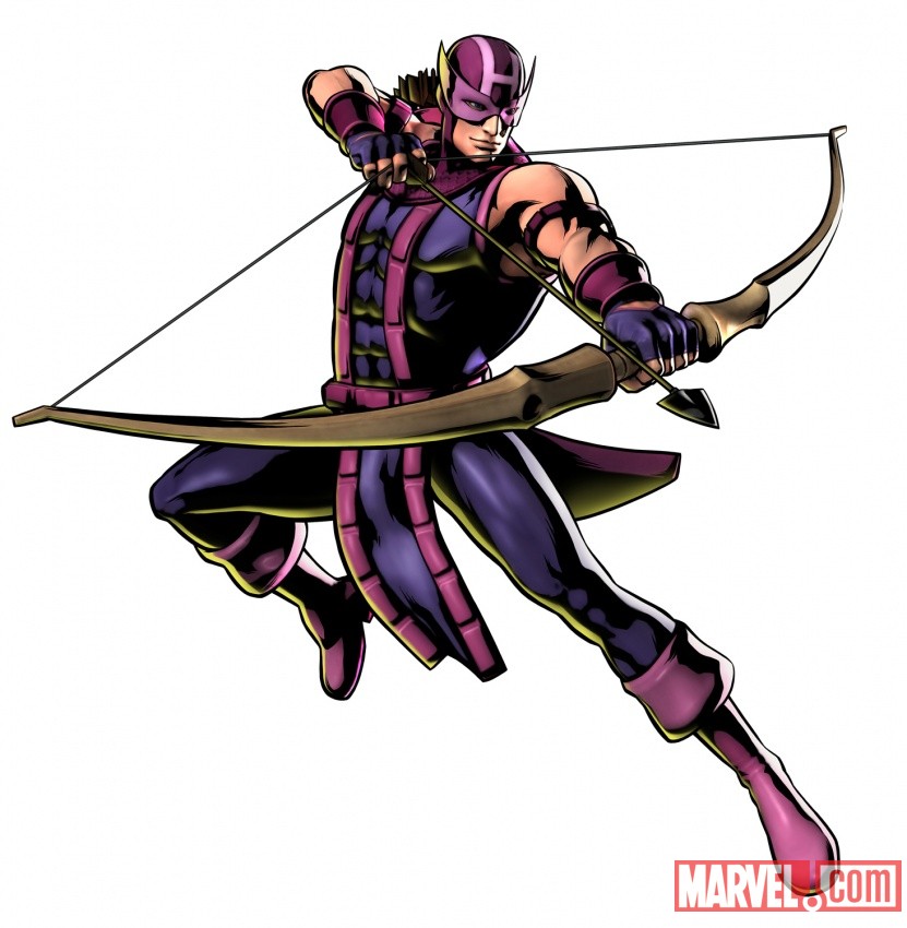Hawkeye character art from Ultimate Marvel vs Capcom 3 by Capcom