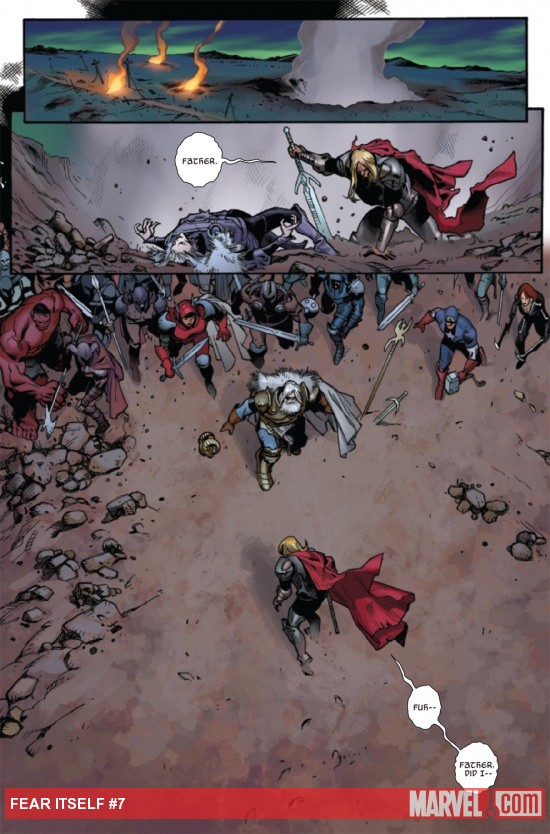 Fear Itself #7 interior page by Stuart Immonen