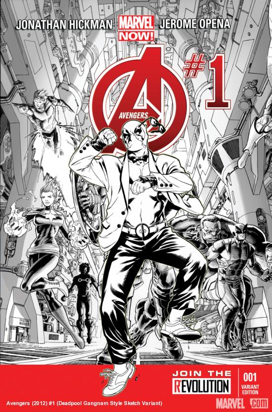 AVENGERS 1 DEADPOOL GANGNAM STYLE SKETCH VARIANT (NOW, WITH DIGITAL CODE)