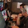Backstage in the Livestream truck, getting ready for the premiere