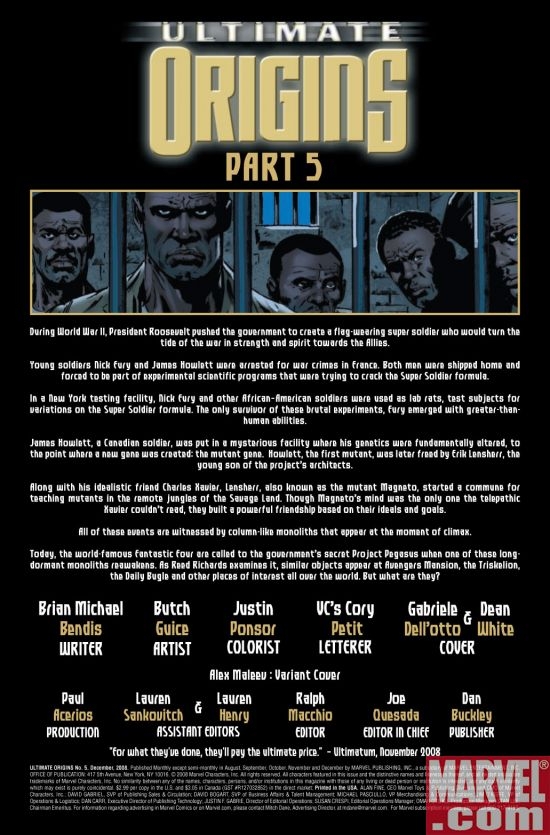 ULTIMATE ORIGINS #5, page 1