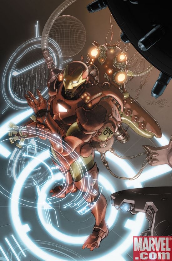 INVINCIBLE IRON MAN #1 cover by Salvador Larroca