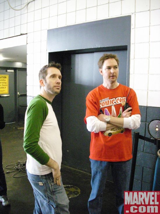 Jim McCann observes the scene with NYCC's Jay Williams