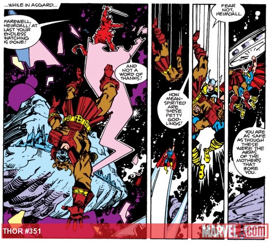 Heimdall defeated by Surtur