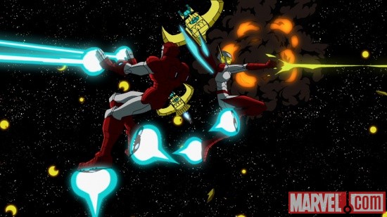 Iron Man and the Wasp in The Avengers: Earth's Mightiest Heroes!