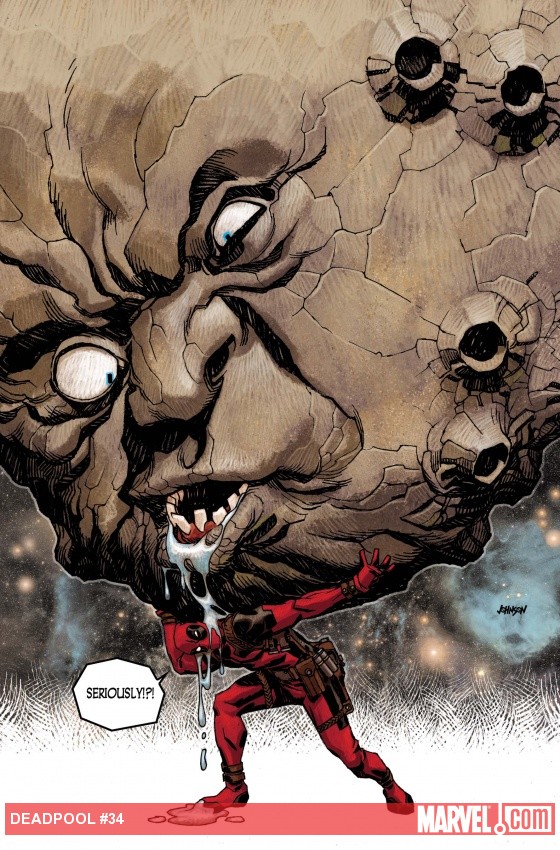 Deadpool #34 cover by Dave Johnson