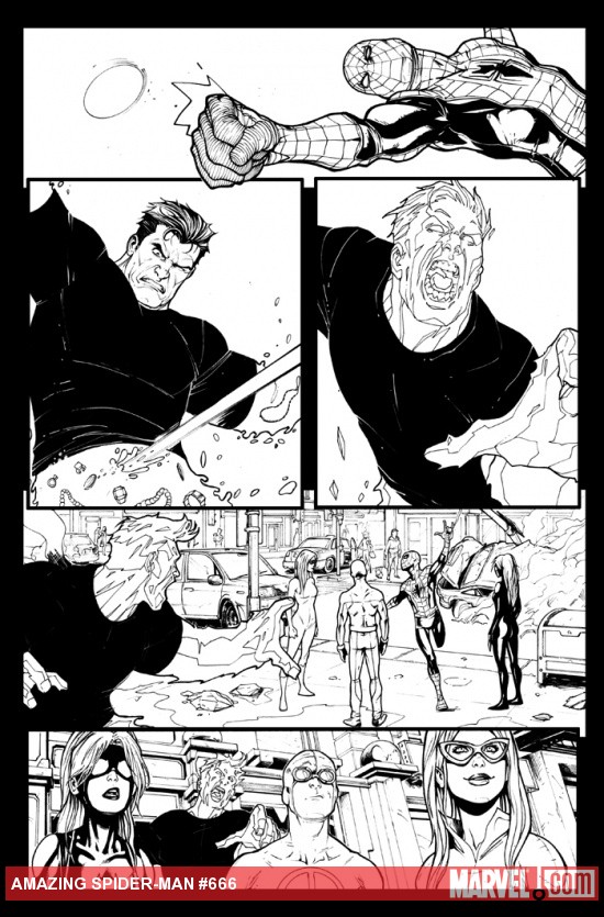 Amazing Spider-Man #666 inked preview art by Stefano Caselli