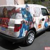 70th Anniversary Marvel Honda Element, Captain America and Iron Man view