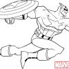 Black and white lineart of Captain America from 'The Avengers: Earth's Mightiest Heroes!'