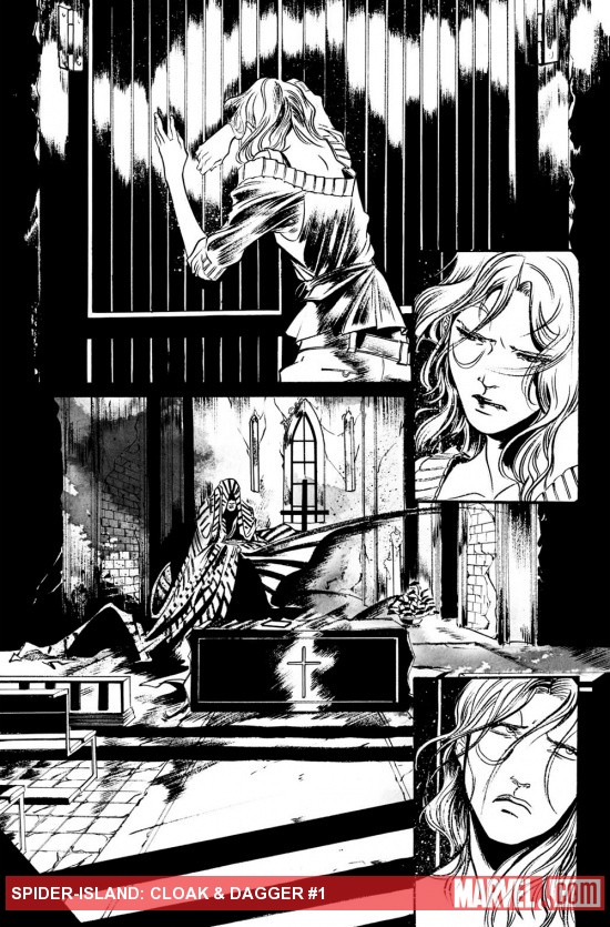 Spider-Island: Cloak & Dagger #1 preview inks by Emma Rios