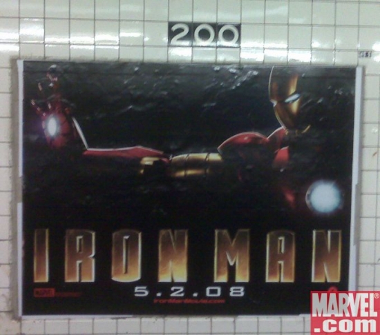 Iron Man poster at the Dyckman Street Subway station in NYC