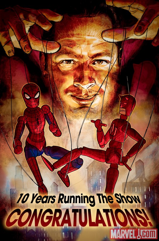 Joe Quesada 10th Anniversary as EIC original art by Alex Maleev