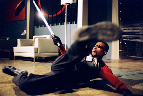 Blade in the midst of a fight